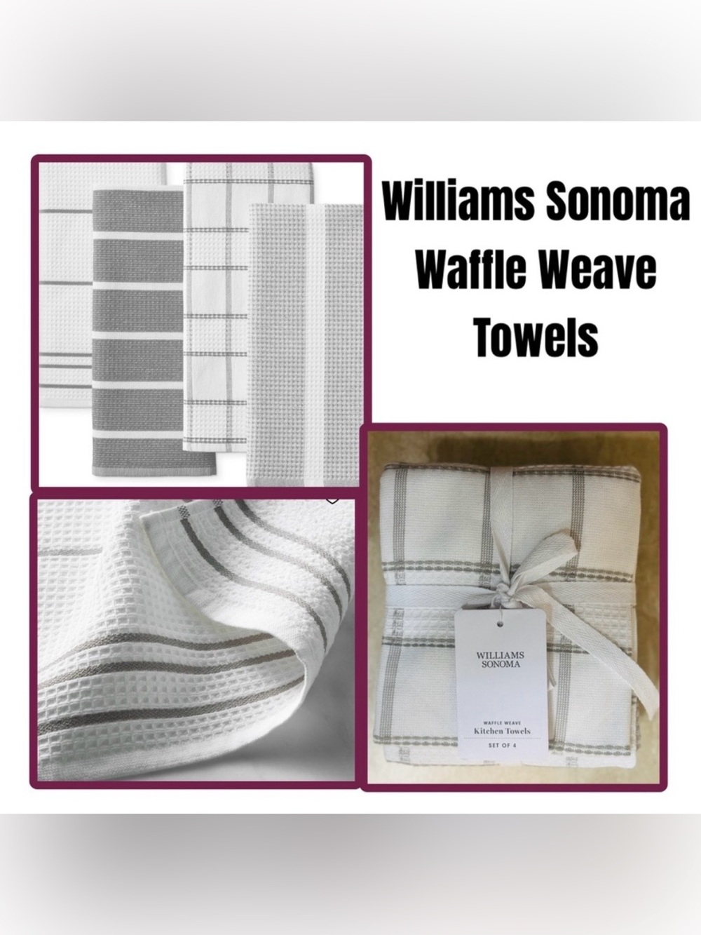 Williams Sonoma  Waffle Weave Towels